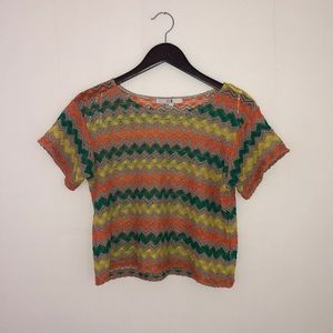 XXI Forever 21 multi coloured embroidered shirt